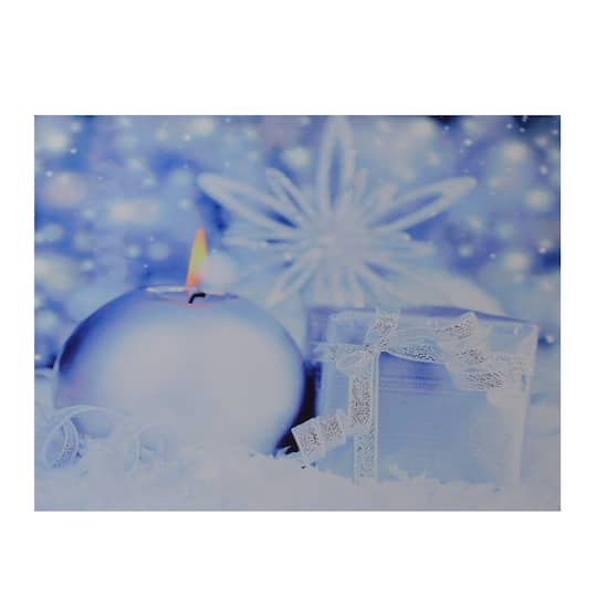 LED Lighted Candle & Gift Wintry Scene Christmas Canvas Wall Art By Northlight | 12" x 15.75" x 0.5" | Michaels®